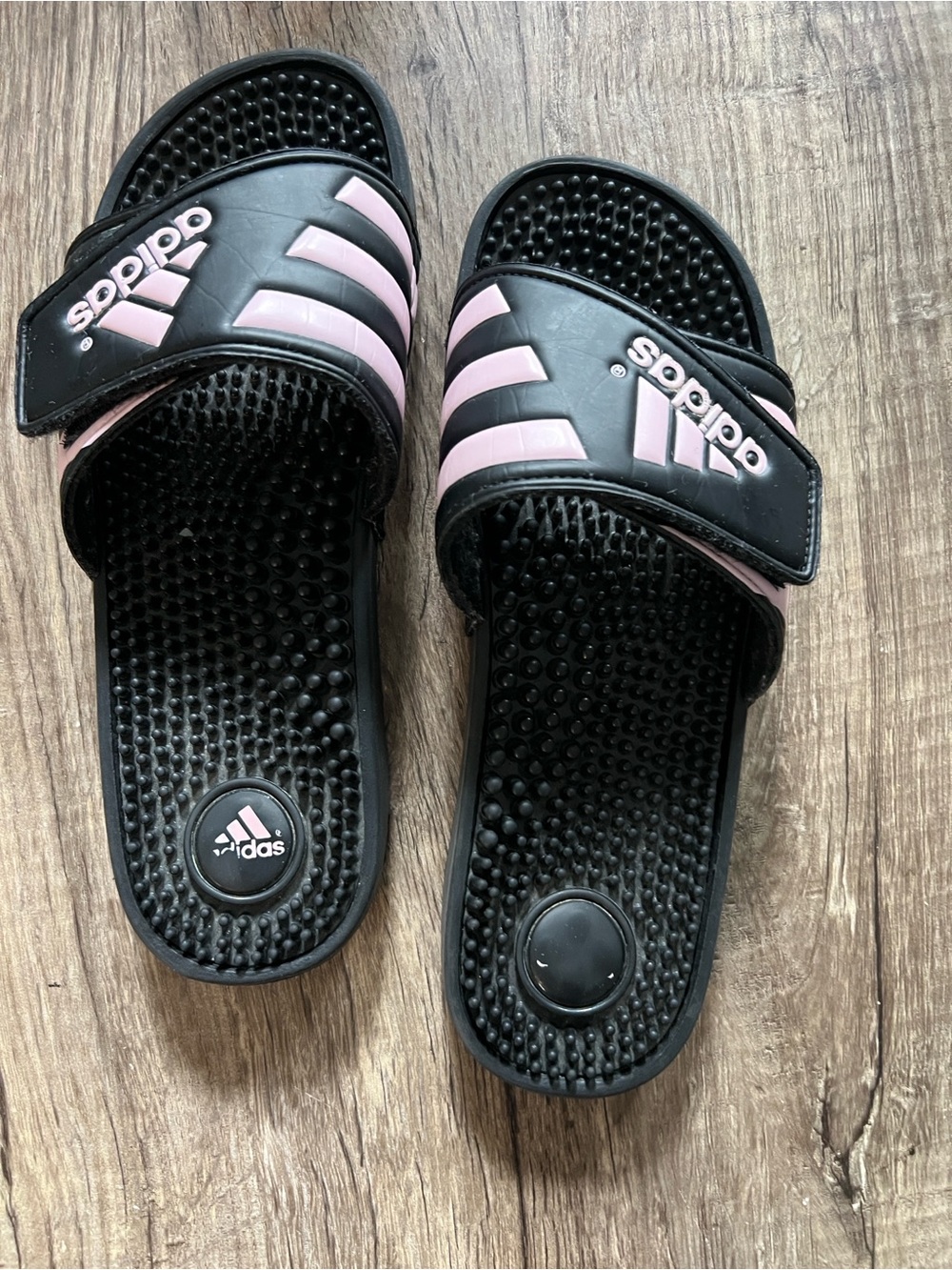 adidas Women’s Adissage Massage Slides - Black/Pink - Size 8W